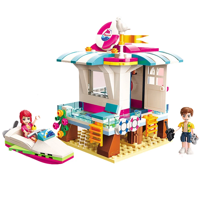 Детские строительные блоки игрушки совместимые с LEGO city friends пляжные серии для