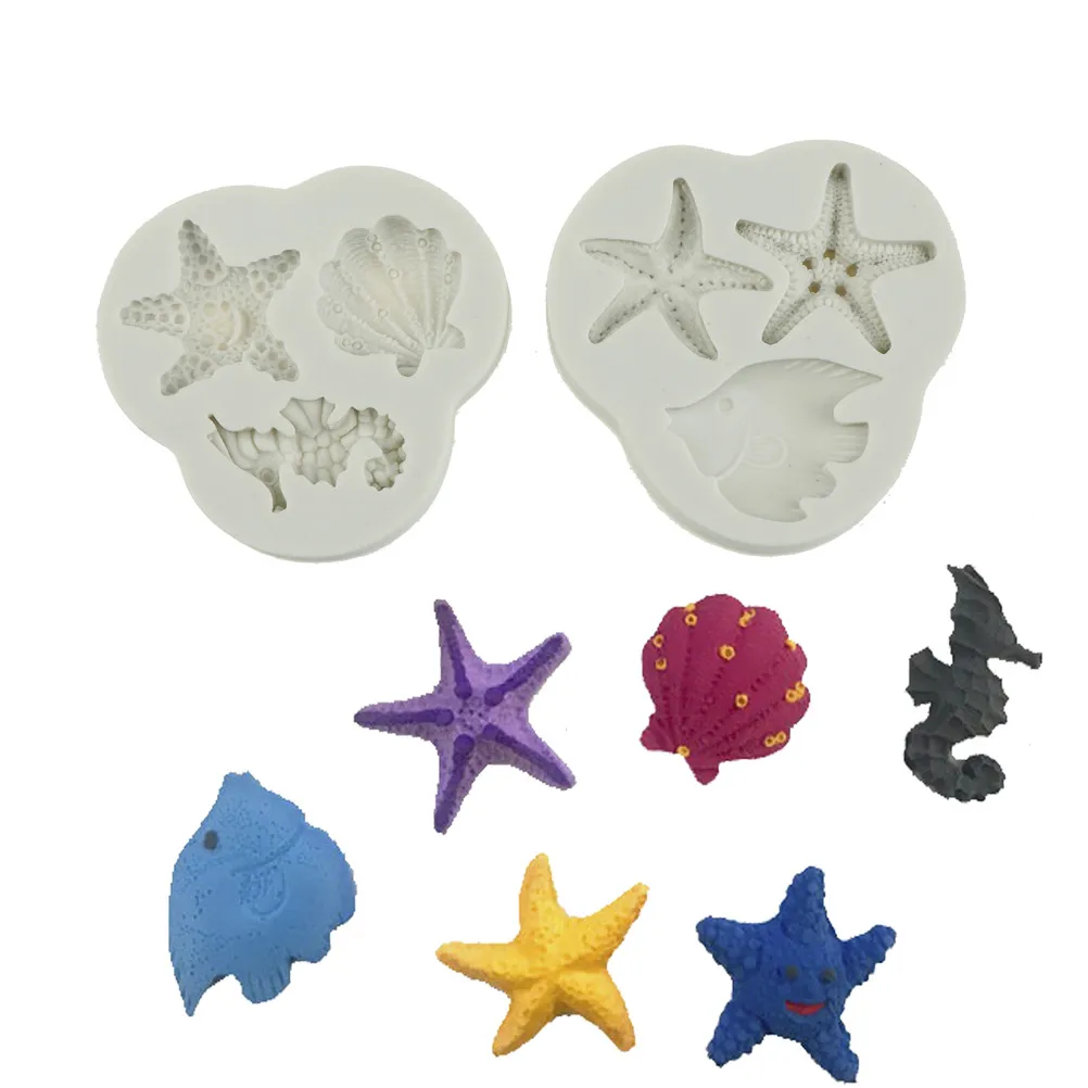 1Pcs Sea Shell Silicone Mold Fondant Sugarcraft Cake Mold Chocolate Decorating Tools