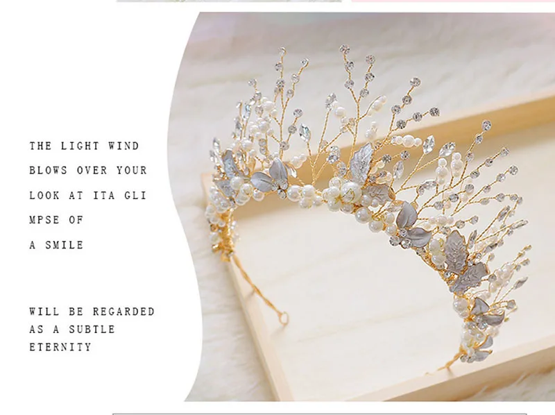 Барочная головная повязка невесты русалка принцесса Золотая Корона свадебная диадема аксессуары для волос; Свадебные головной убор ювелирные изделия на волосы диадема для девушки комплекты