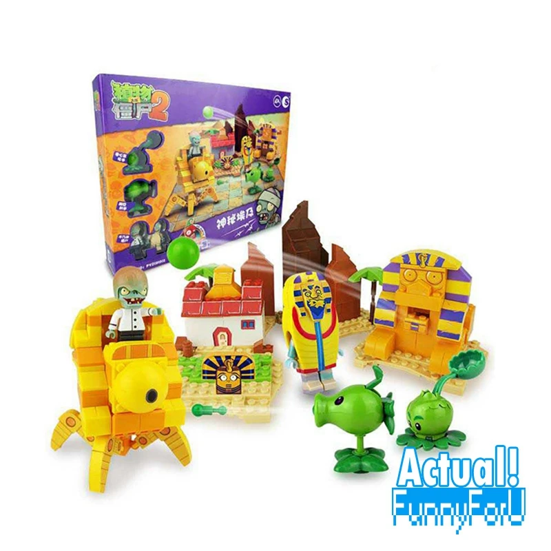 

Plants vs Zombies 050302 Mysterious Egypt Building Bricks Blocks anime action figures My world Minecraft Toys for childrenGifts