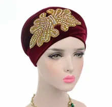 Turban Hijab en velours, magnifique bijoux en cristal, magnifique, Extra-Long pour femmes, nouvelle mode bandeau
