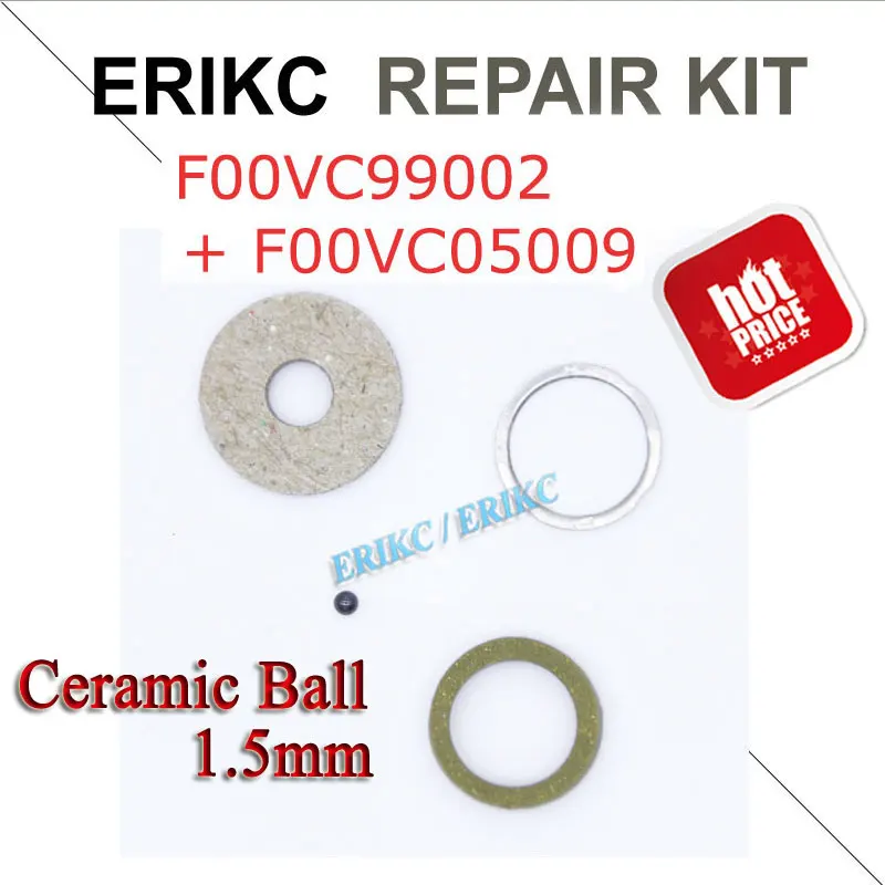 ERIKC Diesel Injector Black Ceramic Ball Repair Kit F00VC05009 Fuel