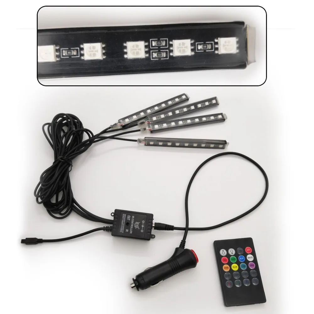 Goede Hot koop Auto pedaal voet lichten auto LED Sfeer Lamp voertuig Ambient Interieur Decoratie Verlichting met RGB APP controle voor AUTO