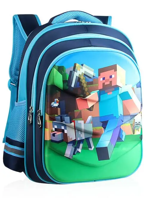 

4 Styles Minecraft Game 3D Print Backpack Children Primary School Bag Reflective Stripe Cartoon Children's Gift Bag Toys Party