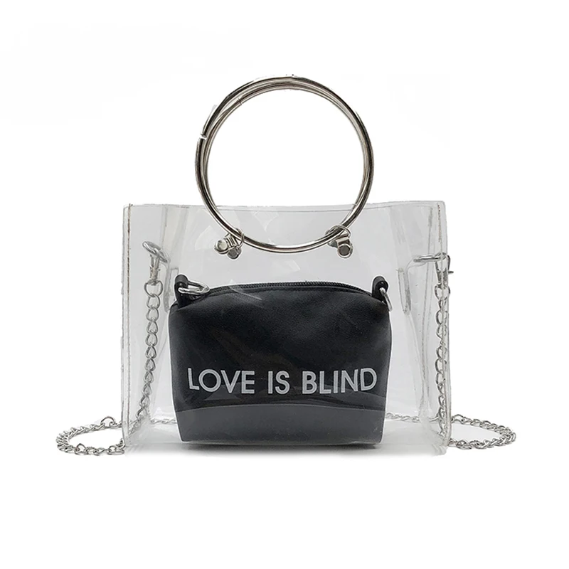 

Women's Shoulder Composite Crossbody Bag Lady Transparent PVC Fashion For Coin Money BS88