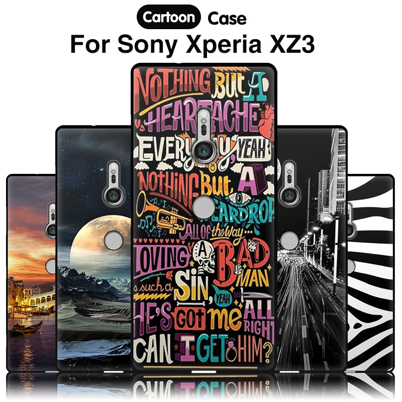 

JURCHEN Luxury 3D Cartoon Phone Case For Sony Xperia XZ3 Case Soft TPU Silicone Back Cover For Sony Xperia XZ3 Dual Funda Coque