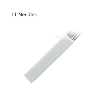 

100Pcs 11Pin 3D Embroidery Sterilized Stainless Steel Permanent Makeup Needles For Eyebrow Lip Embroidery Microblading Supplies