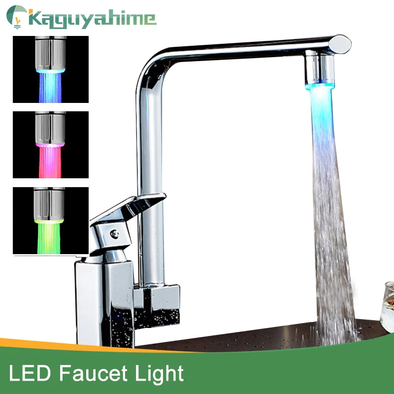 Details about   3-Color Temperature Sensitive Gradient LED Water Faucet Light Stream... 