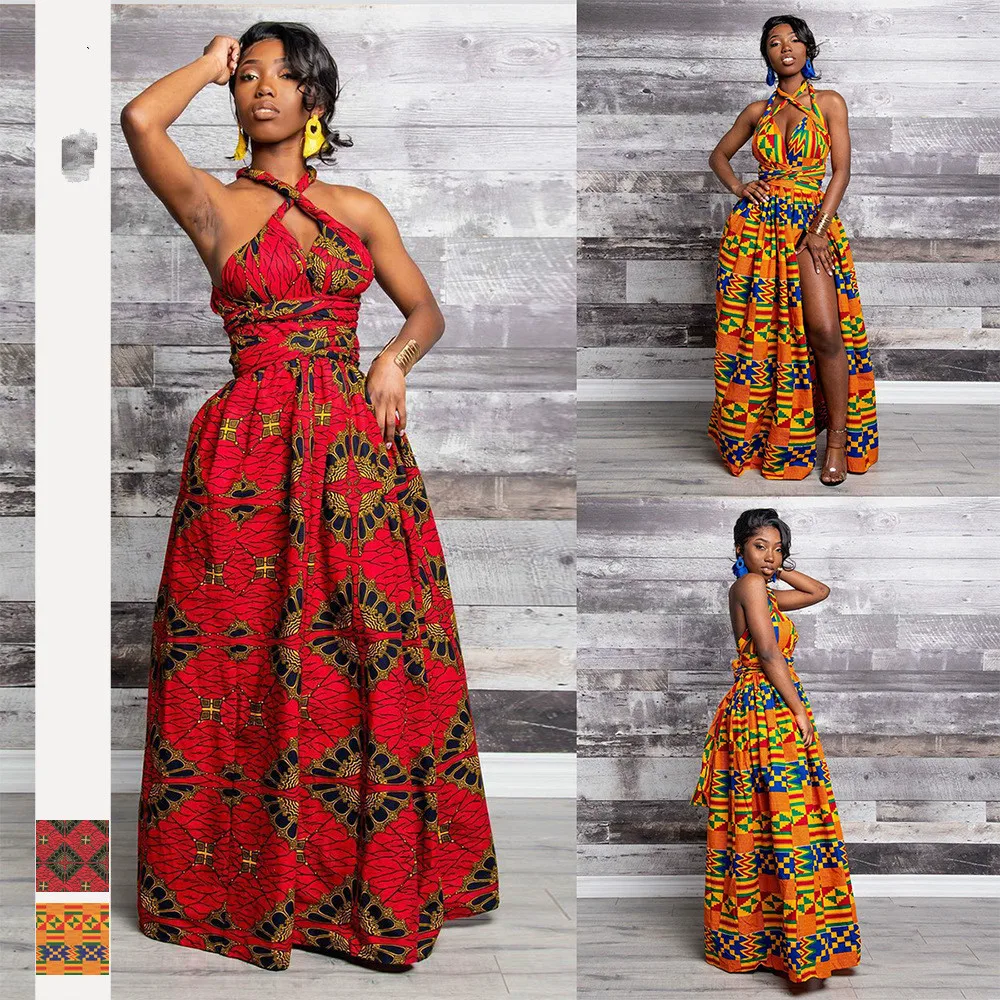 2019 новое летнее элегантное модное женское длинное платье в африканском стиле с принтом плюс размер из полиэстера
