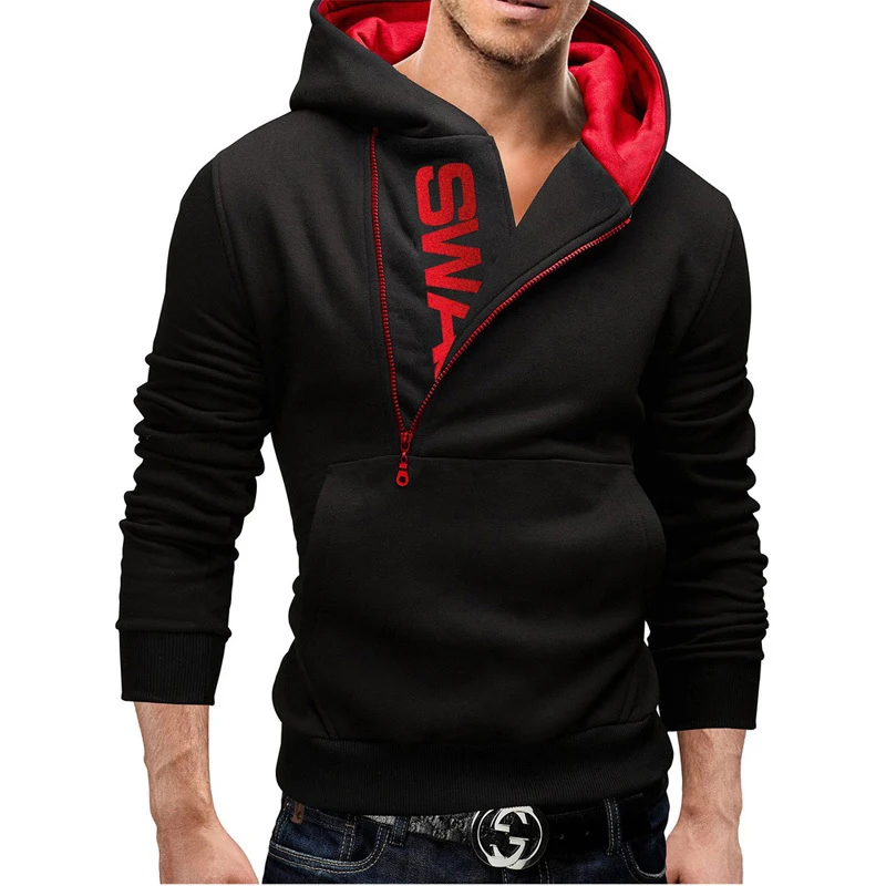 

2019 fleece hooded sweatshirt bump color fleece side zipper hoodies