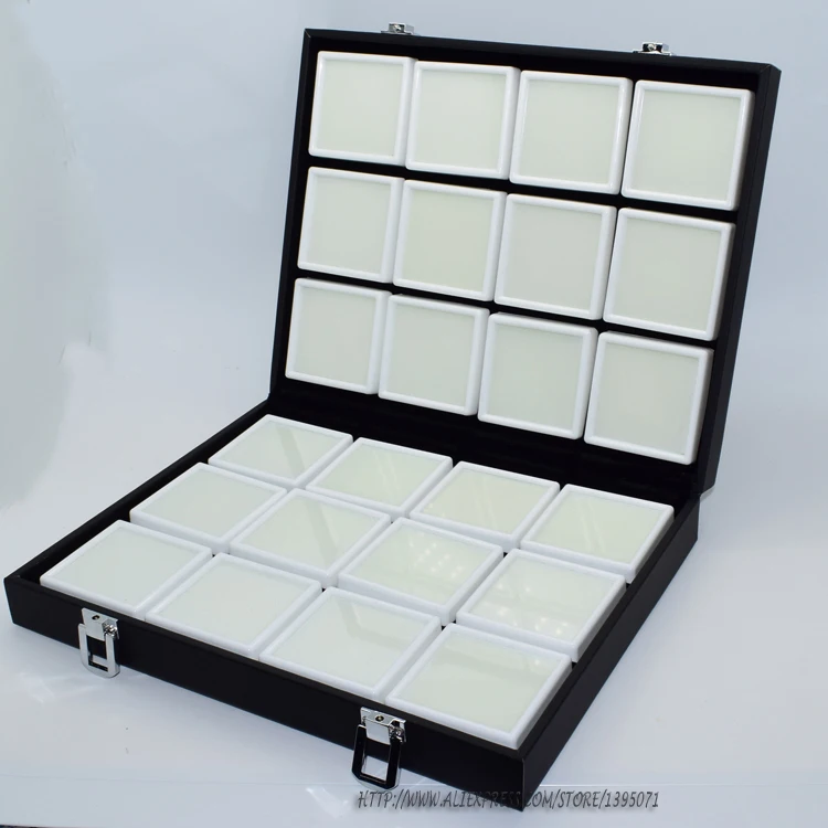 Black Leatherette GemStone Protable Box Diamond Travel Case Pendant