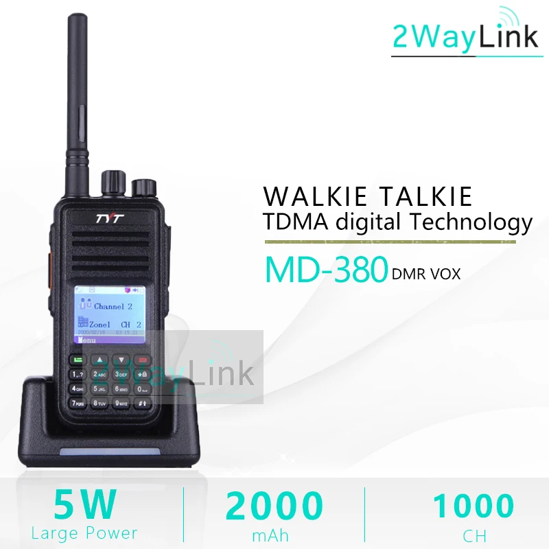 TYT MD 380 DMR радио совместимый Motorola Tier1/2 UHF400 480MHz 5W Профессиональная цифровая рация RT3