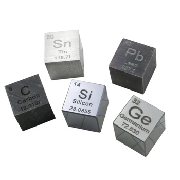 

10 x 10 x 10mm Carbon Silicium Germanium Stannum Plumbum Cube Periodic Table Of Elements Cube Set for Lab Education Collection