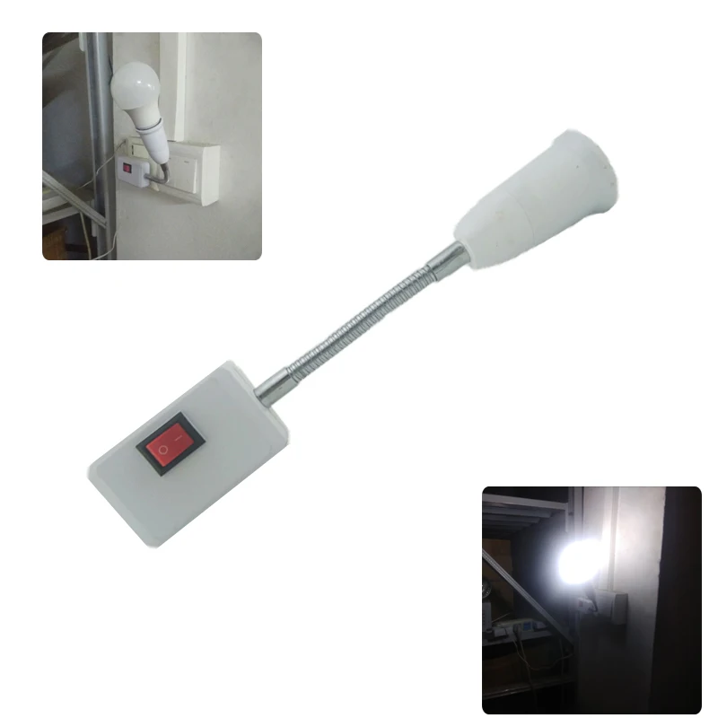 Flexible E27 Light Lamp Bulb Adapter Extension Converter Wall Base Holder Screw Socket EU US Plug Lamp Holder AC 100 - 240V