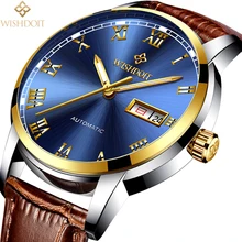 WISHDOIT mens watches top brand luxury Fashion Casual Business Men’s Automatic Mechanical Watch Sports steel military male clock