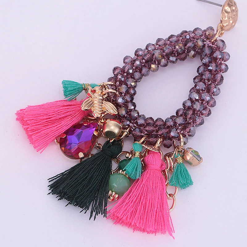 Sehuoran Oorbellen Pendientes Mujer Moda 2018 Висячие серьги для женщин Boho хрустальные бусины ручной