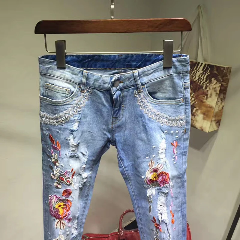 Baru Tiba Musim Panas Mode 2017 Jeans dengan Bordir Bunga Cetak Pensil  Celana jeans Kualitas Tinggi jeans wanita Kurus Denim|jeans high|jeans high  qualityjeans with - AliExpress