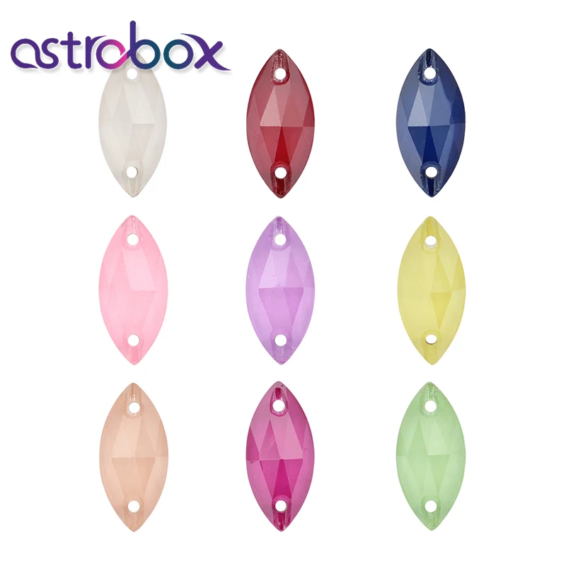 Astrobox 7*15 мм 10 шт. Стразы MK Flatback для шитья Пришивные стеклянные камни стразы в виде