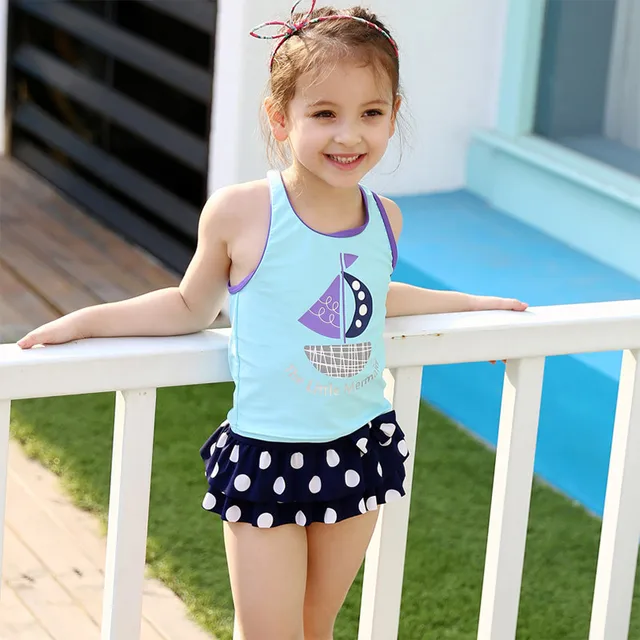 2016 New Summer Sleeveless Boys Girls Swimwear Two Piece Set Kids