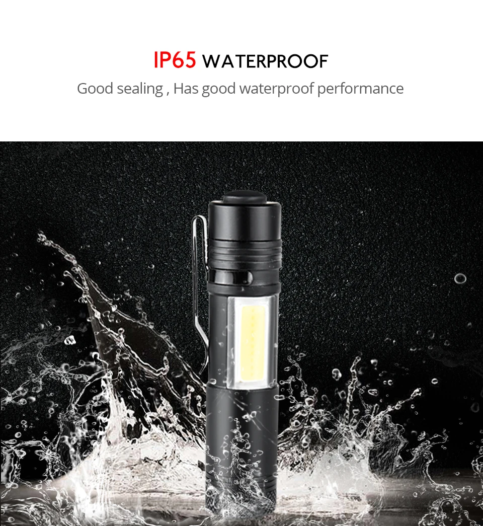 Q5+COB LED Flashlight Powerful LED Torch Flashlight Lanterna (8)