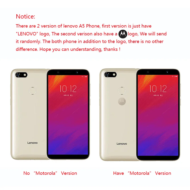 Lenovo A5 Global Version L38021 Smartphone Unlocked 4G FDD-LTE B20 Band Fingerprint OTA 5.45 inch Quad Core Android Mobile Phone