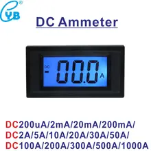 LCD luz de fundo azul Digital Medidor de Corrente DC DC 200mA 2A 5A 10A 20A 50A 100A 200A 300A 500A 1000A Amp medidor de painel Amperímetro Micro