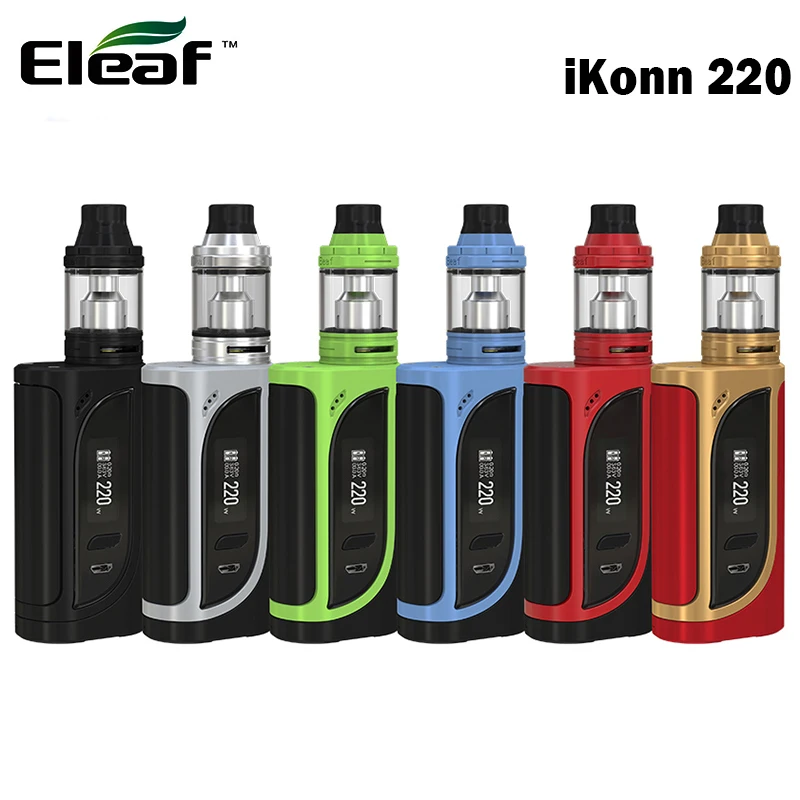 

Original Eelaf iKonn 220 Kit with 4ML ELLO/2ML ELLO Mini Atomizer and 220W E cigarette Box MOD iKonn fit 18650 battery