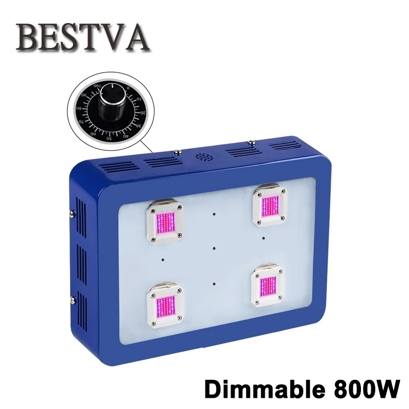 BESTVA Dimmable X4 800W LED Grow Light  4PCS Integrated 200W LEDs High Lux Full Spectrum Best for plant growth and bloom 