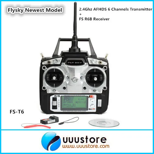 

Flysky Newest Model FS-T6 2.4Ghz AFHDS 6 Channels w/ LCD Screen Transmitter + FS R6B Receiver Radio System For Heli Plane