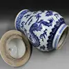 Jingdezhen ceramic jar Kangxi's year mark blue and white double dragon pattern general tank antique porcelain household 4