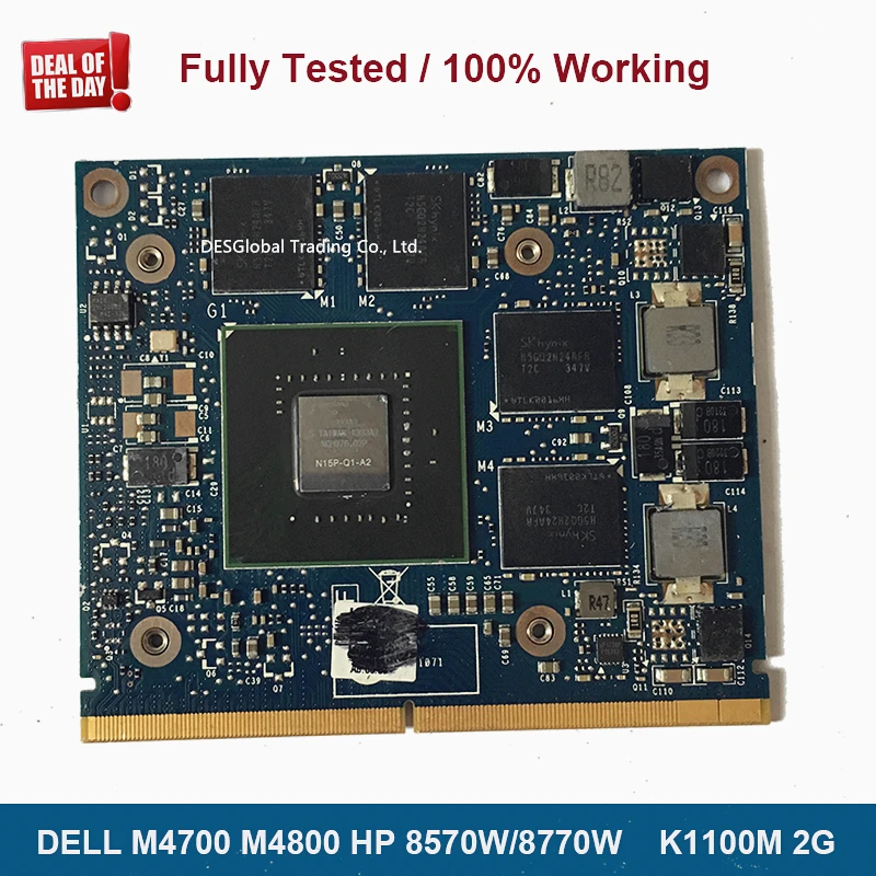 

Original K1100M 2GB for DELL M4700 M4800 HP ZBOOK 15 8570W 8770W N15P-Q1-A2 Graphics Card Laptop Video Card Fully Tested