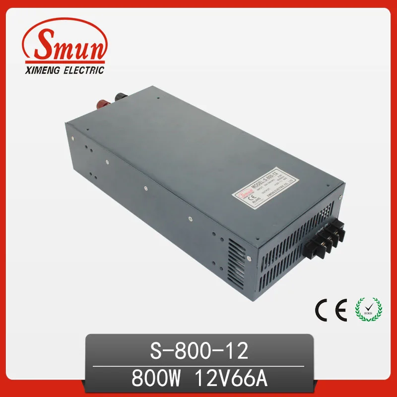 

800W 12V 66A High Efficiency Single Output AC-DC Switch Power Supply For LED Industrial Control System S-800-12