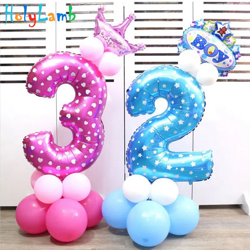 32-дюймовый Цифровой шар детское платье для дня рождения с рисунком надувной детский День рождения украшения вечерние шляпа воздушный шар для колонны игрушка