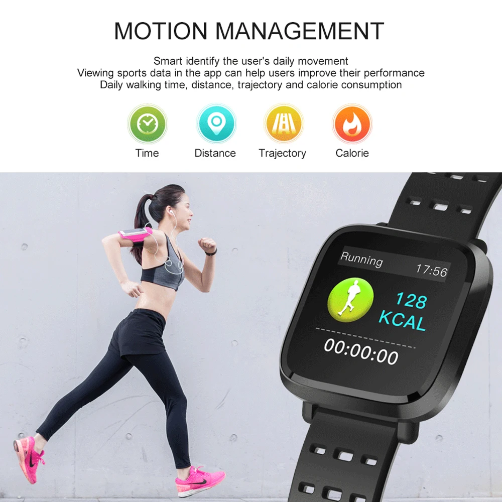 Smart Bracelet Band For iPhone Xiaomi Huawei Phone Fitness Tracker WristBand Colorful Wriststrap Blood Pressure & Oxygen  