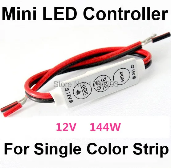 

Free Shipping 10PCS/LOTWholesale 12V 144W Mini Sinlge Color 3528 5050 Strip LED Controller Dimmer