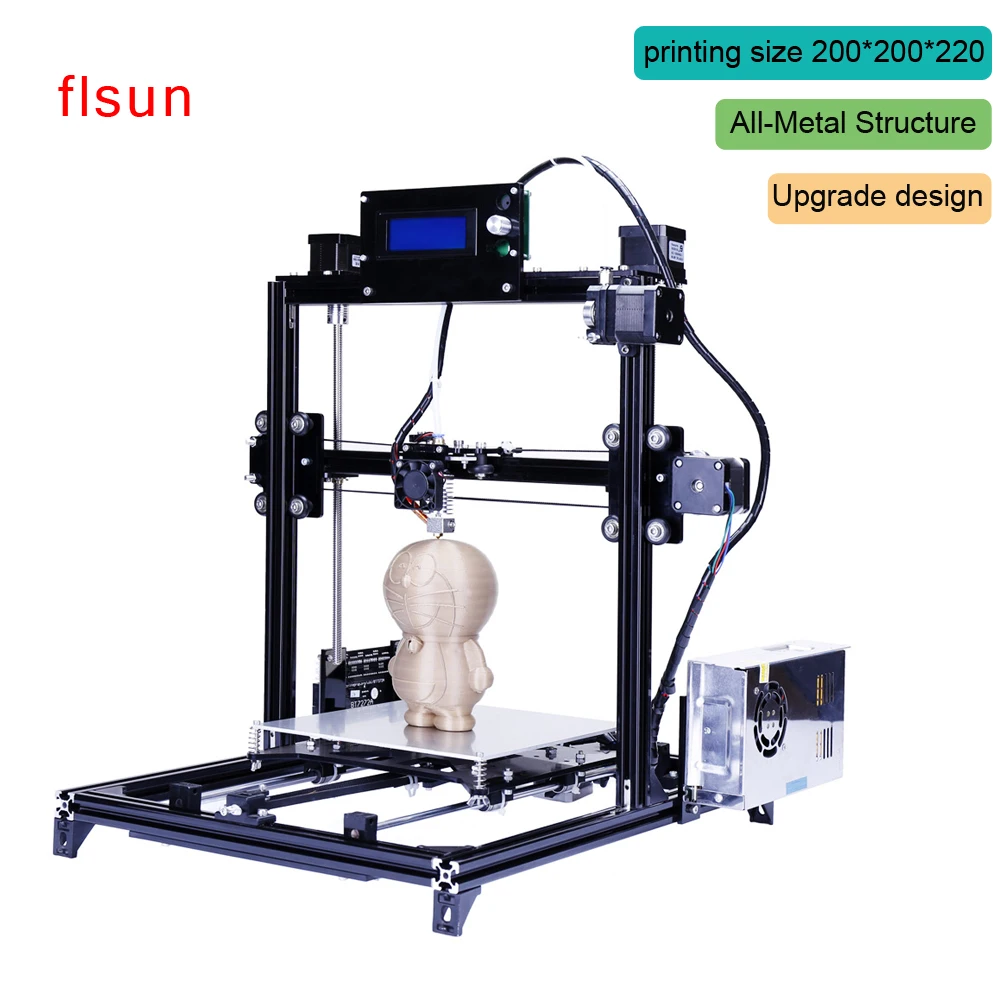 High Quality Reprap prusa i3 3D Printer Metal Frame Large Printing Size DIY 3D-Printer Kit  With 2 Rolls Filament Heated Bed