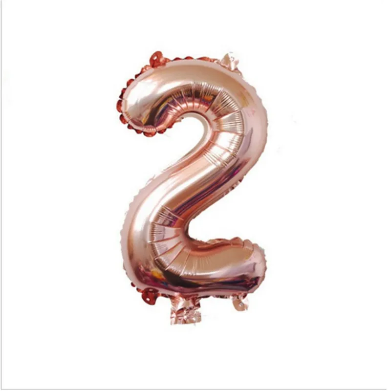 1 шт. 32 дюйма розовое золото цифры шар фольга поплавок надувные алюминиевые покрытые фольгой шары для дня рождения свадьбы декор - Цвет: 2
