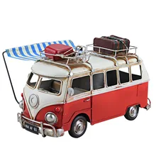 Caravana Vintage de lujo para autobús de la marca alemana Onibus, modelo de juguete Retro hecho a mano, modelo de coche de Metal para chico, regalo de cumpleaños