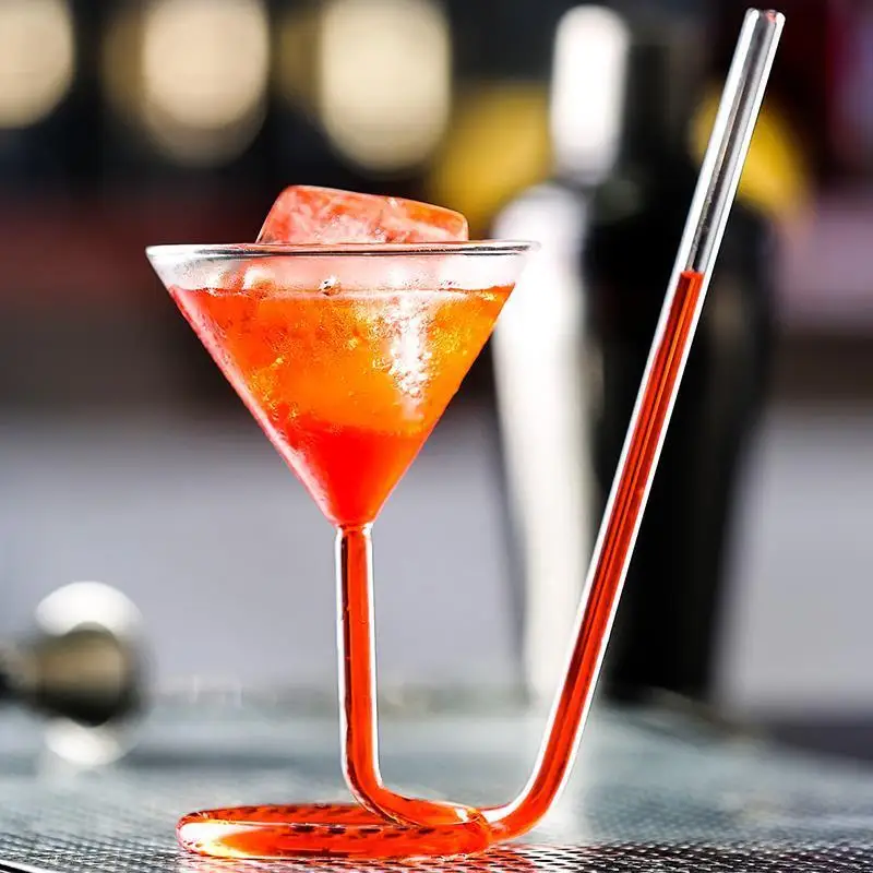 

Hot Rotate Martini Glass Vaso Screw Straw Cup Bar Wedding Cocktail Wine Glasses Verre Thule Bicchieri Vetro Copas De Vidrio Vino