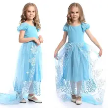 4-9 Years Kids Dress For Girls Wedding Tulle Lace Long Girl Dress Elegant Princess Party Pageant Formal Gown For Teen Children