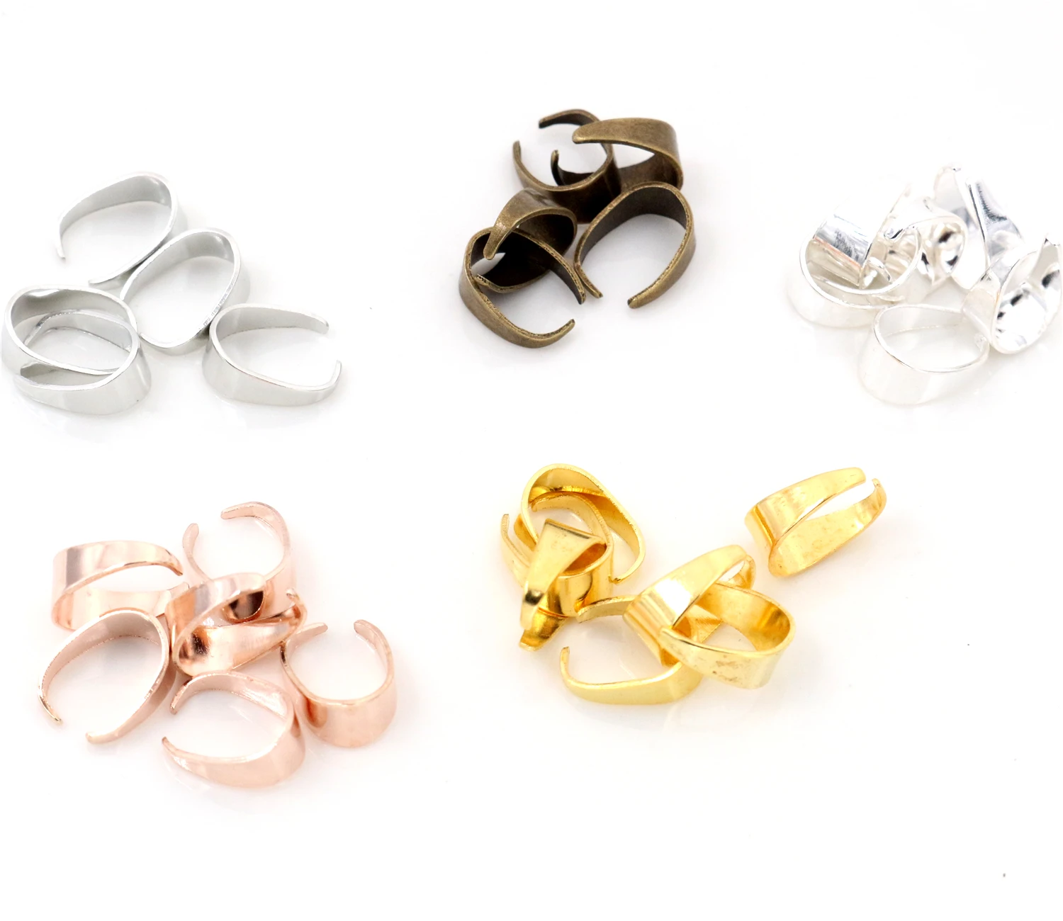 

9*6*4mm/12*9*5mm 50pcs/Lot 6 Colors Pendant Necklace Buckle Clasp Connectors For Cameo Tray Jewelry Findings Accessories for DIY