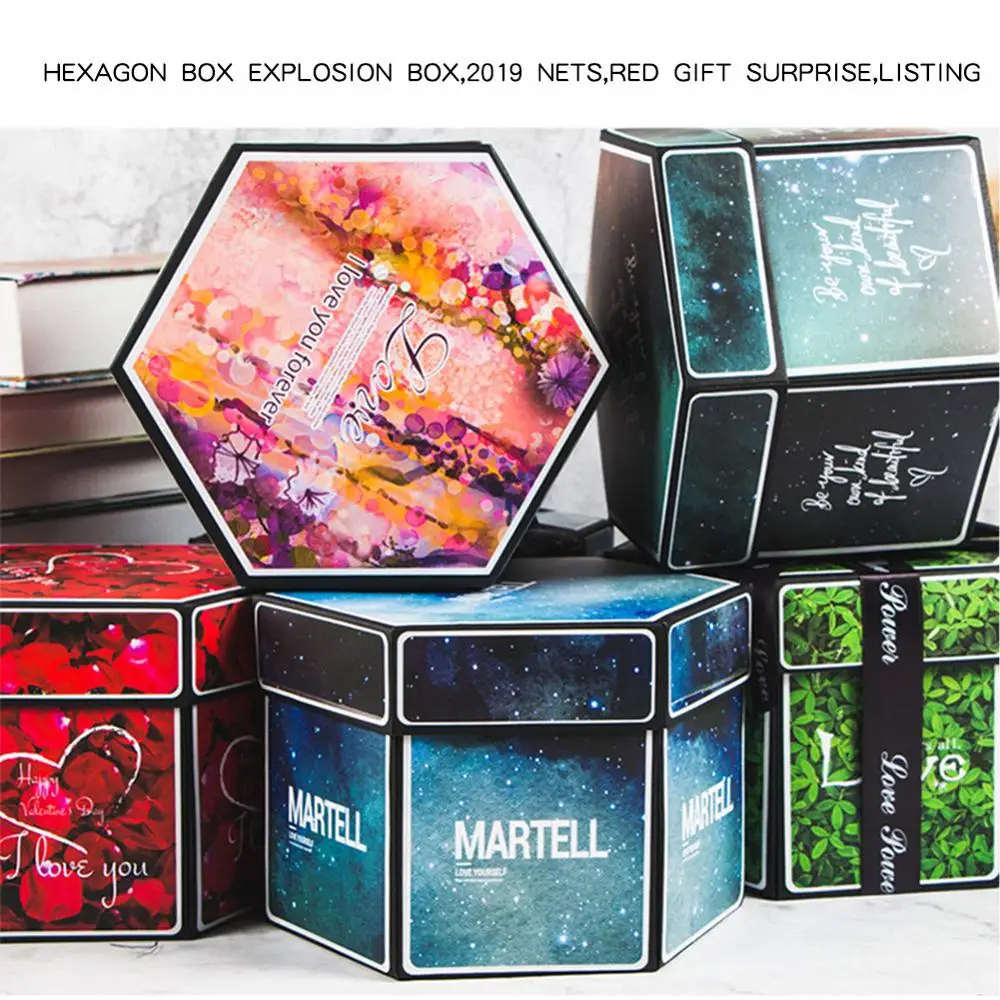 

Brand New Surprise Party's Love Explosion Box Gift Explosion for Anniversary Scrapbook DIY Photo Album Birthday Christmas Gift