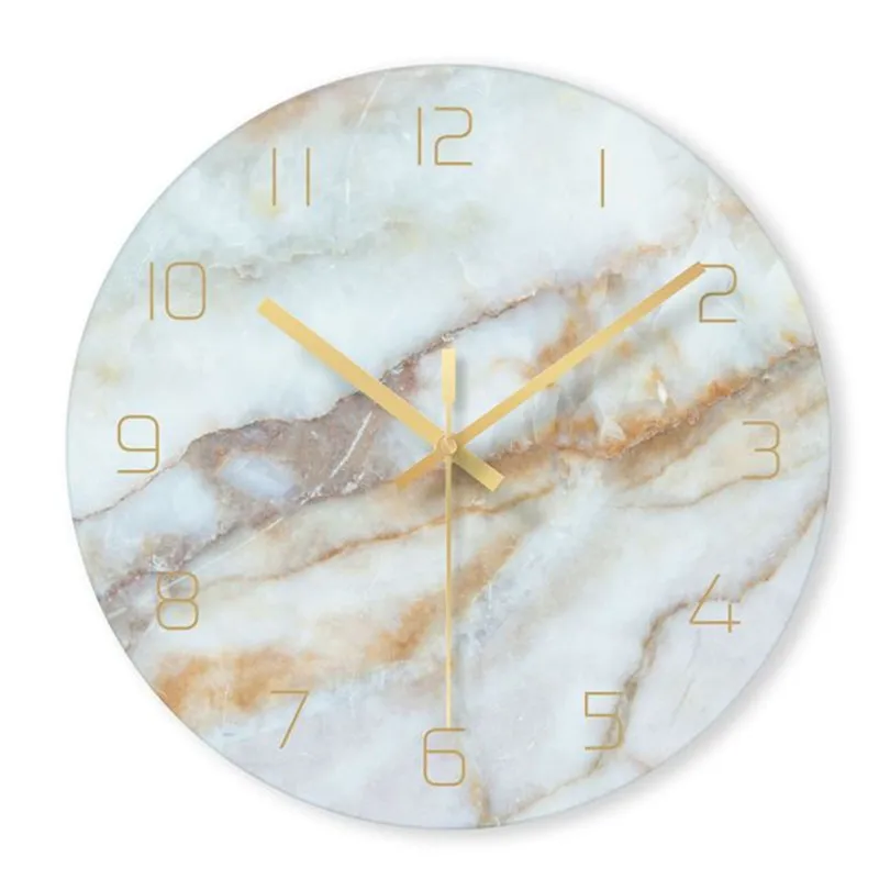 Скандинавские стеклянные Мраморные текстуры настенные часы современный минималистичный бесшумный арт часы креативные модные часы для гостиной