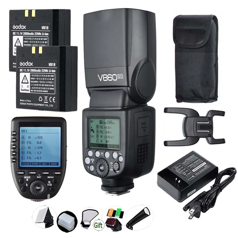 GODOX V860IIC V860IIN V860IIS V860IIO v860if литий-ионный аккумулятор TTL 2,4G HSS Вспышка Speedlite для Canon Nikon Sony Olympus Fuji - Цвет: with 2xBattery XPro