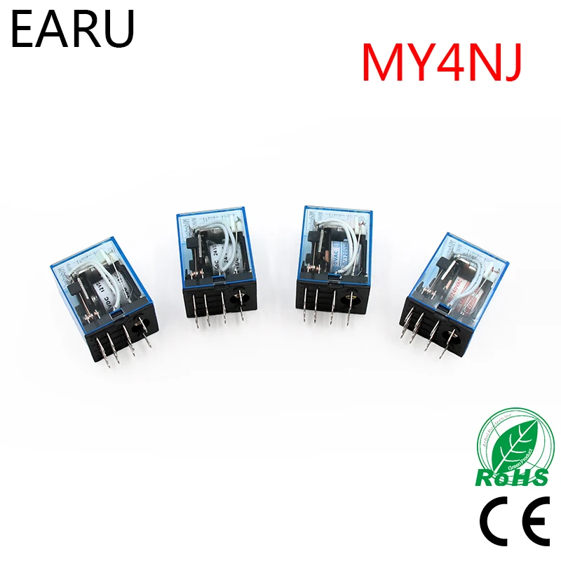 1 шт. MY4NJ электронное Микро Мини электромагнитное реле 5A 14PIN катушка 4DPDT DC12V 24V AC110V