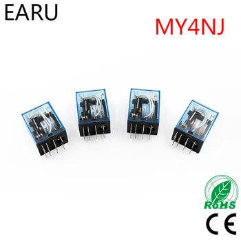 

1Pc MY4NJ Electronic Micro Mini Electromagnetic Relay 5A 14PIN Coil 4DPDT DC12V 24V AC110V 220V Green LED Indicator Relay Switch