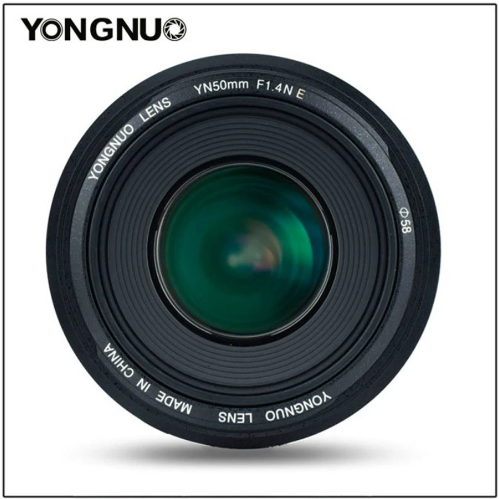 Светодиодная лампа для видеосъемки YONGNUO YN50MM F1.4N F1.4 E Стандартный объектив с фиксированным фокусным расстоянием AF/MF объектив для Nikon D7500 D7200 D7100 D7000 D5600 D5500 D5300 D5200 D5100 Камера