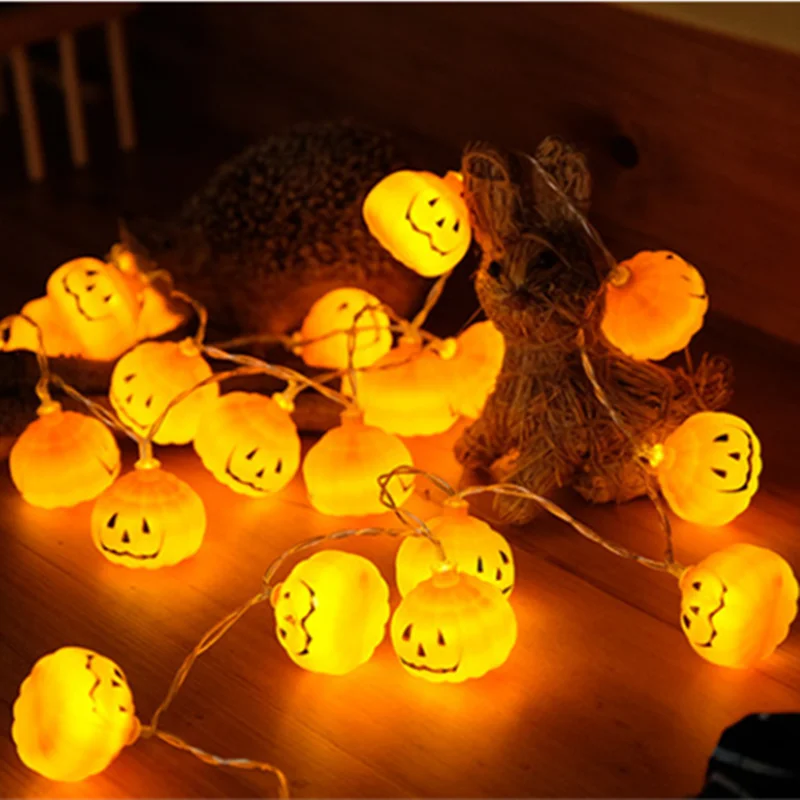 2019 New 1 Set Pumpkin 10 LED String Lights Halloween Decoration Lights Warm White Halloween Home Decoration Accessorie