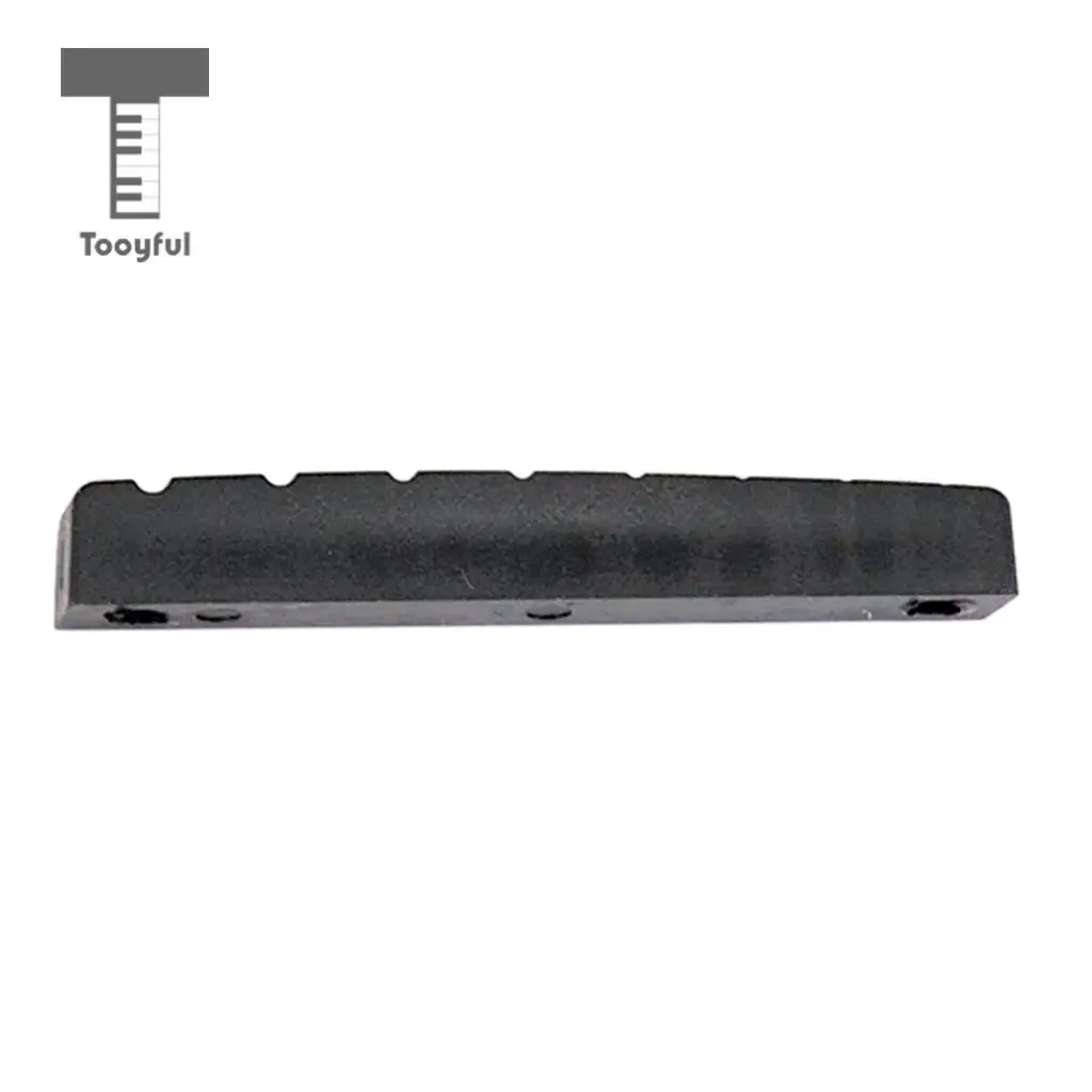 Tooyful Set of 2 Black Plastic Slotted Nut Saddle for 8 String Guitar Ukulele Musical Instrument Parts