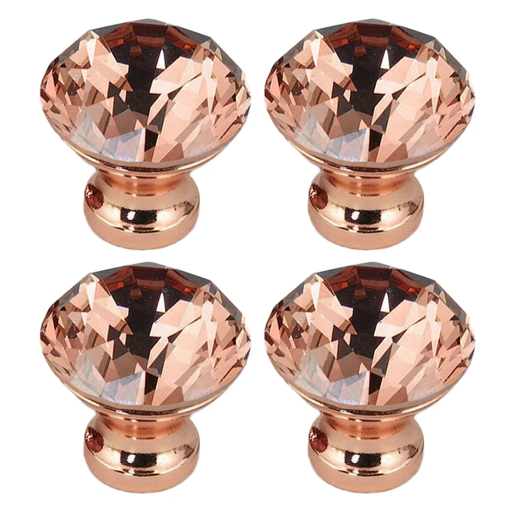 2 PCS / 4 Rose Gold DIY Unique Color Pull Handle Crystal Cabinet Drawer Door Knob 30mm | Обустройство дома
